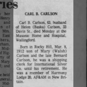 Obituary for CARL It CARLSON