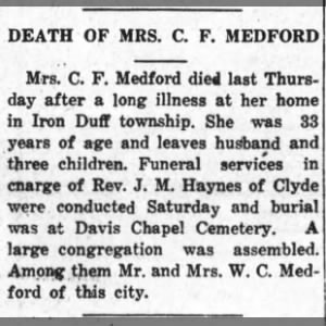 Dovie Medford Obituary