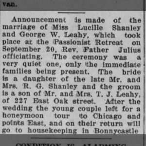 Marriage of Shanley / Leahy