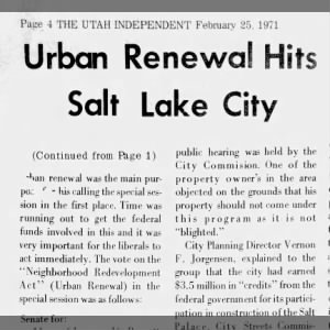 Urban Renewal Hits Salt Lake City