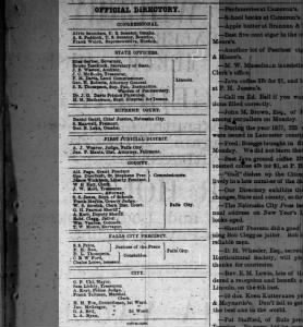 Richardson County and Falls City Directory, January 1878 Pearson, Sheriff_Frank Tallman, Marshal