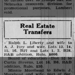 Ralph & Hazel Liberty sold property 11-1-1949