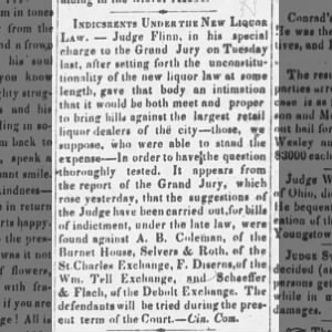 debolt exchange - new liqour law - illinois newspaper -1854
