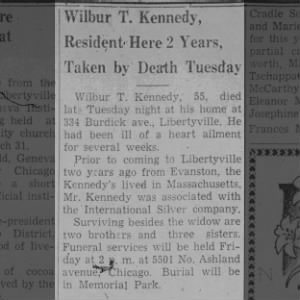 Obituary for Wilbur T Kennedy