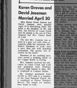 Marriage of Groves and Jassman