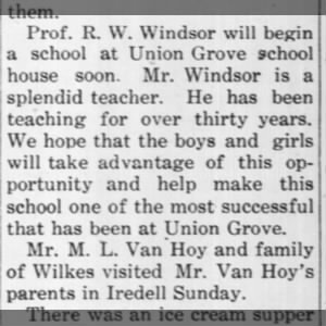 1912.7.4 Windsor Teacher at UG
