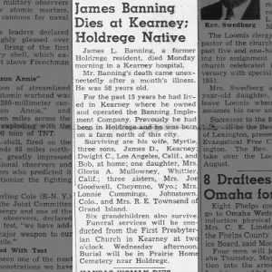 Obituary for James L Banning