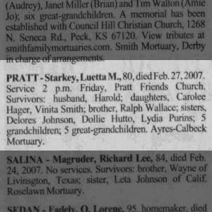 Luetta Starkey obituary