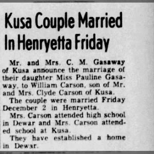 Marriage of Gaaaway / Carson