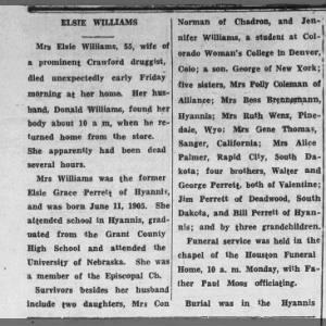Obituary for Elsie Grace WILLIAMS