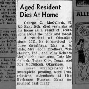 Obituary for George C. McCulloch