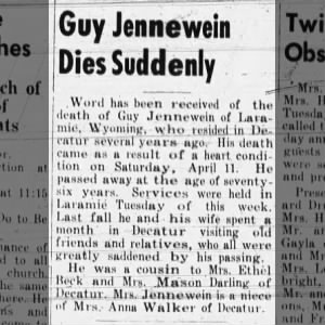 Obituary for Guy Jennewein