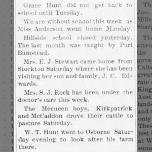 J. C. Edwards and W. T. Hunt - family news
