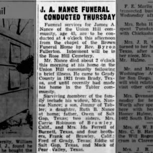 Obituary for James A. Nance