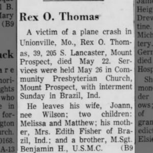 Obituary for O. Thomas