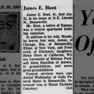 Obituary for James E. Hunt
