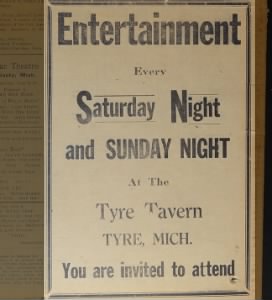 Ad for Tyre Tavern