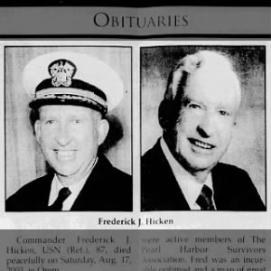 Frederick Jacob Hicken Obituary photo