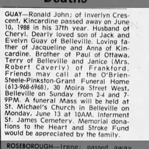 Obituary for Ronald GUAY