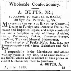 Advertisement re A. Butts, Jr.