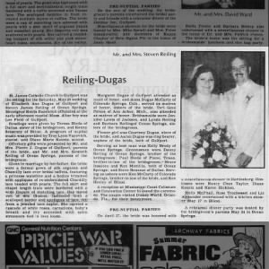 Marriage of Dugas / Reiling