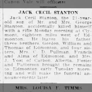 Obituary for JACK CECIL STANTON