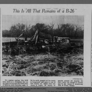 all that remains of the B-26
Papillion times march 5 1953