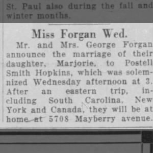 Marriage of Forgan / Hopkins