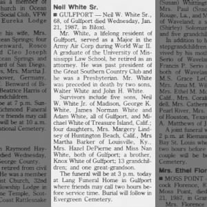 Obituary for Neil White Sr