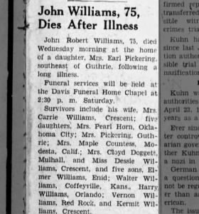 Obituary for John Robert Williams