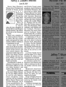 Obituary for Nancy Jane Wenner