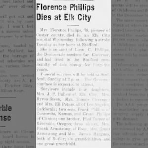 Obituary for Florence Phillips