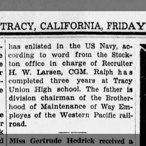 Ralph Gates Kelly Enlists in the Navy
