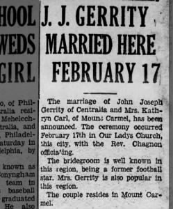 Marriage of Gerrity / Carl
