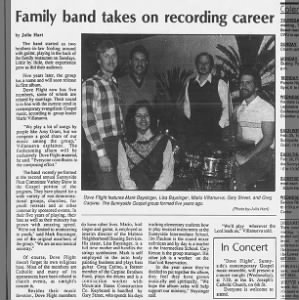 Mark & Lisa Villanueva Baysinger, gospel group-Daily Sun-News, Sunnyside, WA; Feb 4 1987, pg 9
