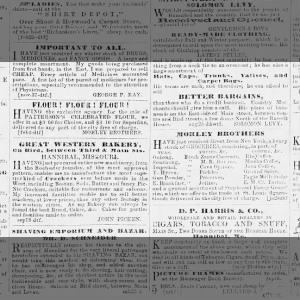 Morely Brothers Grocery Ads 1860