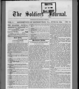 The Soldiers Journal 22 Jun 1864