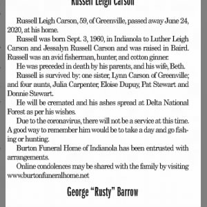 Obituary for Russell Leigh Carson