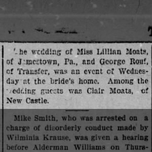Lillian Moats-George Ruof Wedding