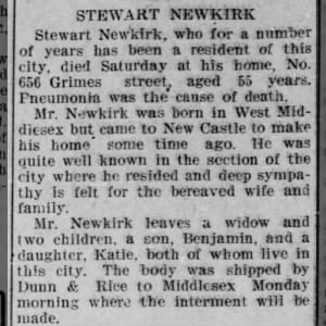Obituary for STEWART NEWKIRK