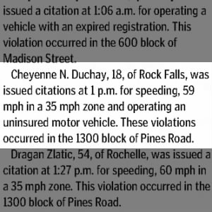 Cheyenne N Duchay, 18-Speeding