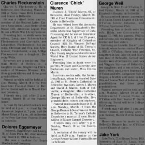 Clarence J. "Chick" Muren Obituary