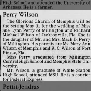 Marriage of Perry / Wilson