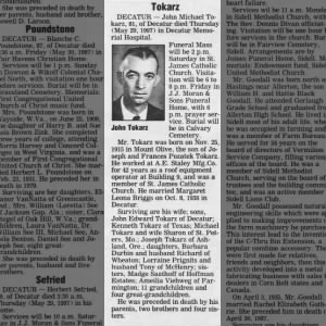 Obituary for John Tokarz Tokarz