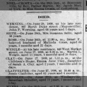 Jesse Glatfelter death notice