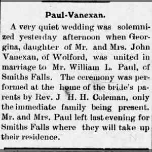 Marriage of Vanexan / Paul