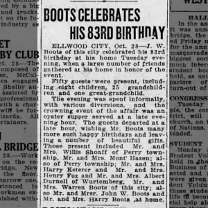 1920 John Wesley Boots - 83rd Birthday