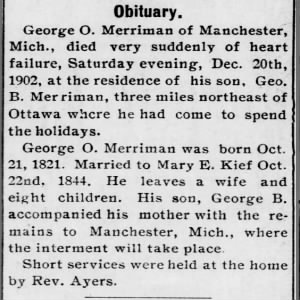 Obituary for George O. Merriman