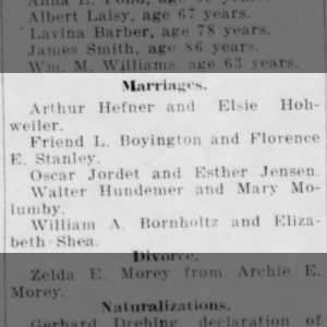 Arthur Hefner & Elsie Hohwieler marriage