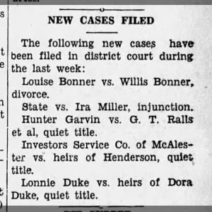 New Cases Filed 12 Dec 1935
